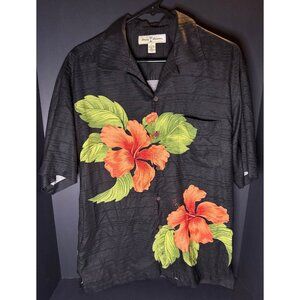 Tommy Bahama Camp Shirt Mens S Hawaiian Floral Silk Blend